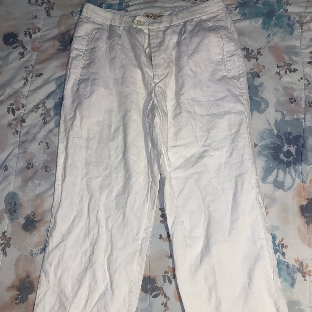 White long flared pants